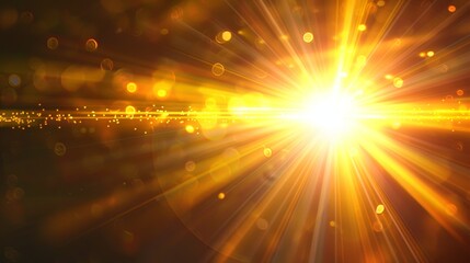Fototapeta premium Golden Light Rays Burst, Abstract , Light , Glow , Background