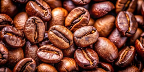 Fototapeta premium Close-Up Macro Photography of Roasted Coffee Beans, Coffee, Bean, Macro, Roasted