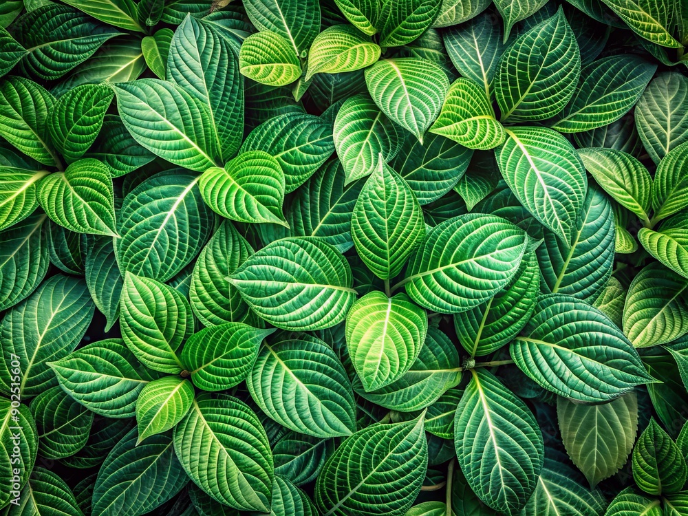 Poster vibrant green leaves create a stunning natural pattern on a textured background, perfect for use as 