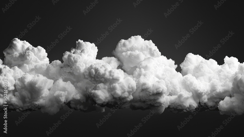 Poster A collection of clouds in various shapes and sizes