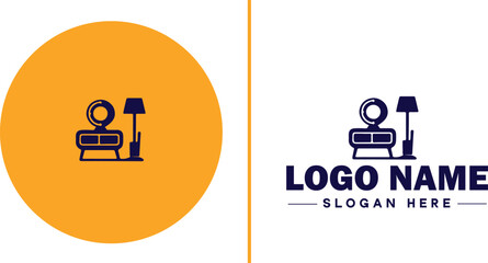 Furniture rental icon Furniture leasing Furniture hire Furniture borrowing flat logo sign symbol editable vector