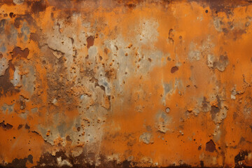 Processed collage of old rust metal wall surface texture. Background for banner, backdrop