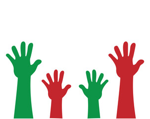 Obraz premium raise human hands design for poster banner