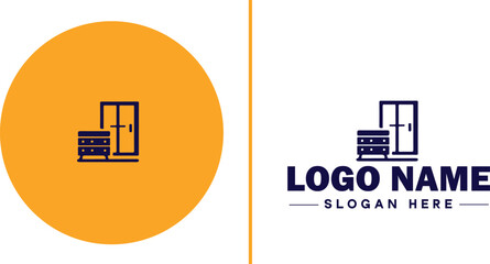 Naklejka premium Furniture rental icon Furniture leasing Furniture hire Furniture borrowing flat logo sign symbol editable vector