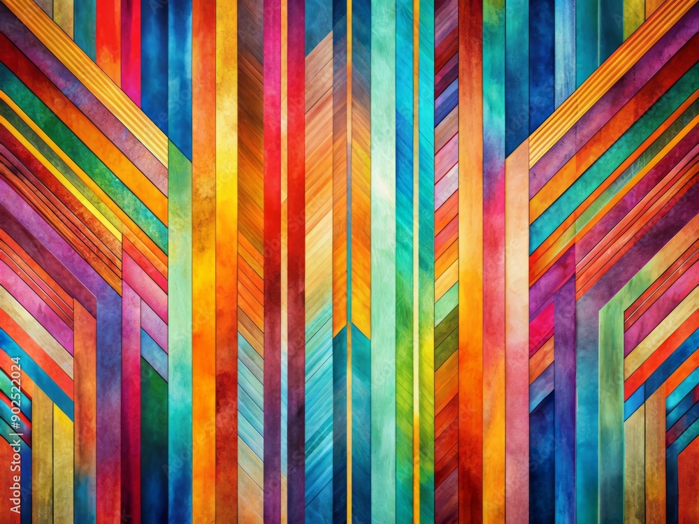 Poster vibrant multicolor abstract painting wallpaper features layered stripes with dynamic surface texture