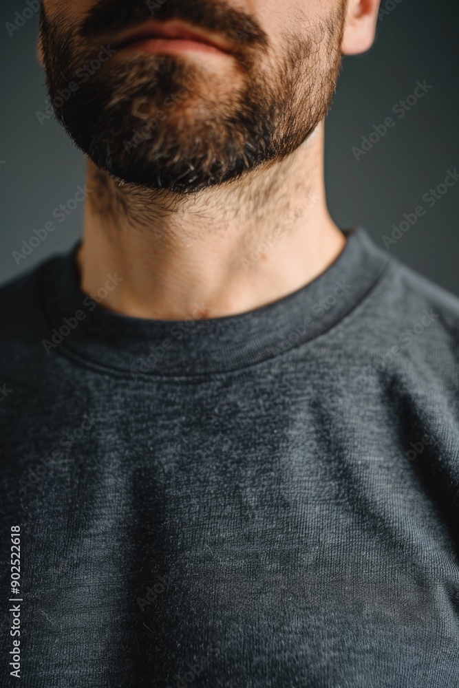 Poster A close-up view of a man's face with a long beard, suitable for use in editorial or commercial contexts where a personal touch is desired