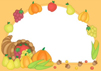 fall harvest cornucopia frame 2