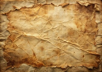 Fototapeta premium Weathered, worn, and torn, the aged paper background features a beautiful, organic texture with visible fibers, creases, and subtle discoloration, evoking a sense of nostalgia and history.