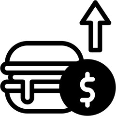 Vector Icon Food, Increasing, Burger, Economic Crises, Dollar