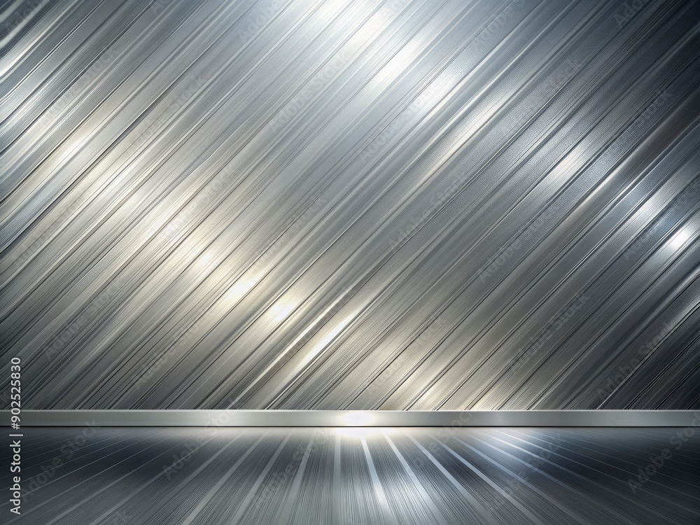 Poster modern metallic background featuring a soft, gradient gray and silver light pattern on a diagonal ax