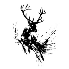 Stylized Black Deer Illustration for a Contemporary Logo Concept.ai