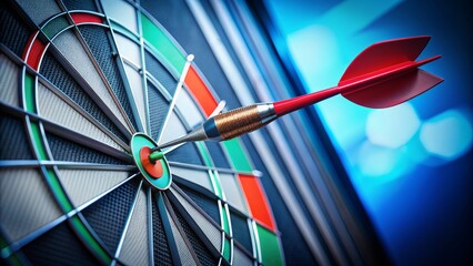 Red Dart Bullseye Close-up, dartboard, target, accuracy, goal