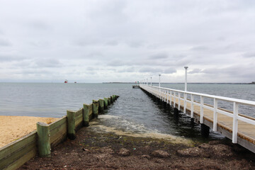 wooden pier in the sea at Geelong