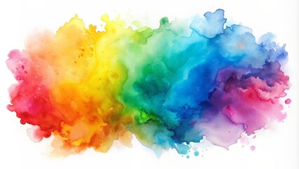 Vibrant, abstract, isolated watercolor stain with soft, blended edges and delicate texture, perfect for unique, creative backgrounds and design elements.