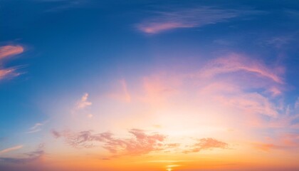 Uplifting sky, fantasy vibrant panoramic sunset sky, gradient rich colors