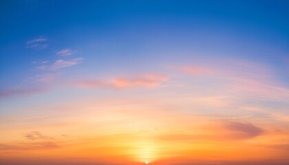 Ethereal sky, fantasy vibrant panoramic sunset sky, gradient rich colors