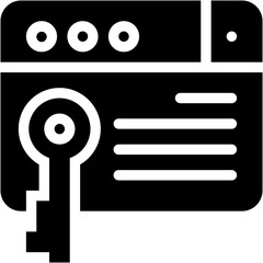 Vector Icon Keyword, SEO And Web, Door Key, Security, Keywords