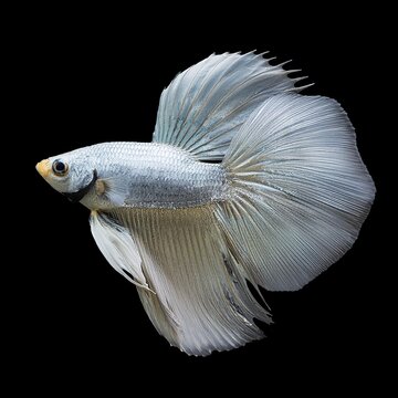 white exotic fish on isolated background