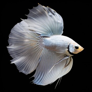 white exotic fish on isolated background