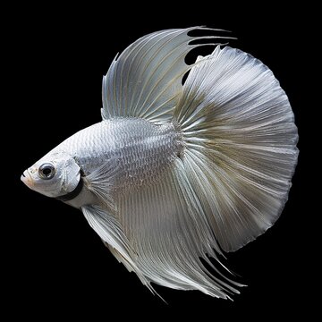 white exotic fish on isolated background