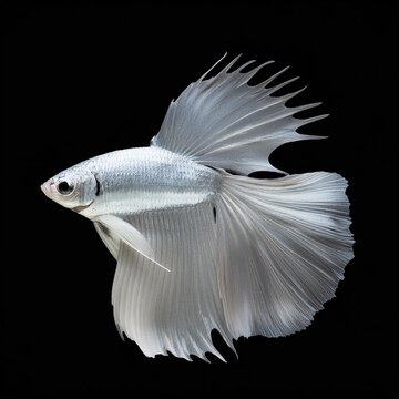 white exotic fish on isolated background