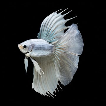 white exotic fish on isolated background