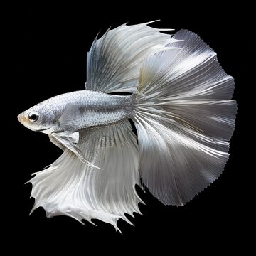 white fish isolated on black