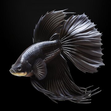 fish isolated - black beta