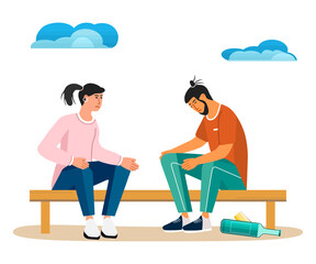 Alcohol addiction Alcoholism Problem Vector Drunk