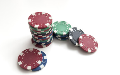 Casino chips isolated on the white background