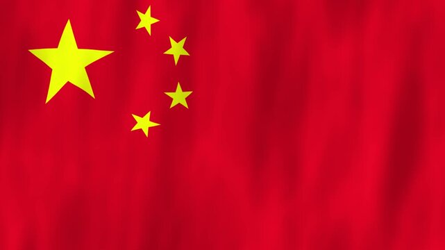 China flag country animation 3D symbol design waving in wind movement national patriotism world culture emblem banner East Asian yellow red