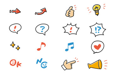 シンプルなボタンアイコン_ビビットカラー