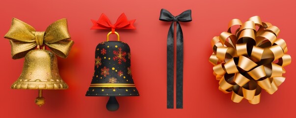 Festive horizontal Christmas banner web poster, header for website. New Year poster. Xmas holiday background