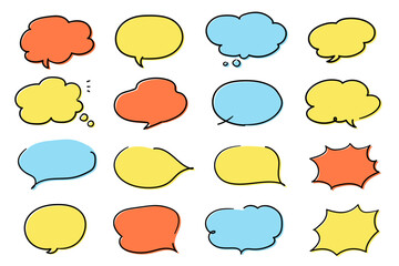 Fototapeta premium カラフルな吹き出し_太線_ビビッドカラー