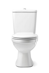 A toilet sitting on a plain white floor, simple and clean