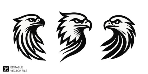 eagle logo black and white vector clip art silhouette graphic design