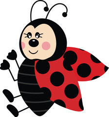 Fototapeta premium Cute ladybug isolated on white