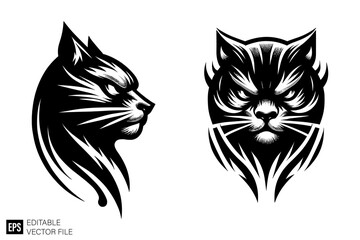 Obraz premium black and white cat