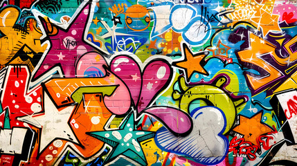 Fototapeta premium graffiti wall abstract background, idea for artistic pop art background backdrop 