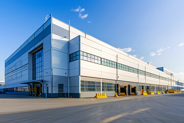 Obraz premium Modern logistics warehouse building structure.