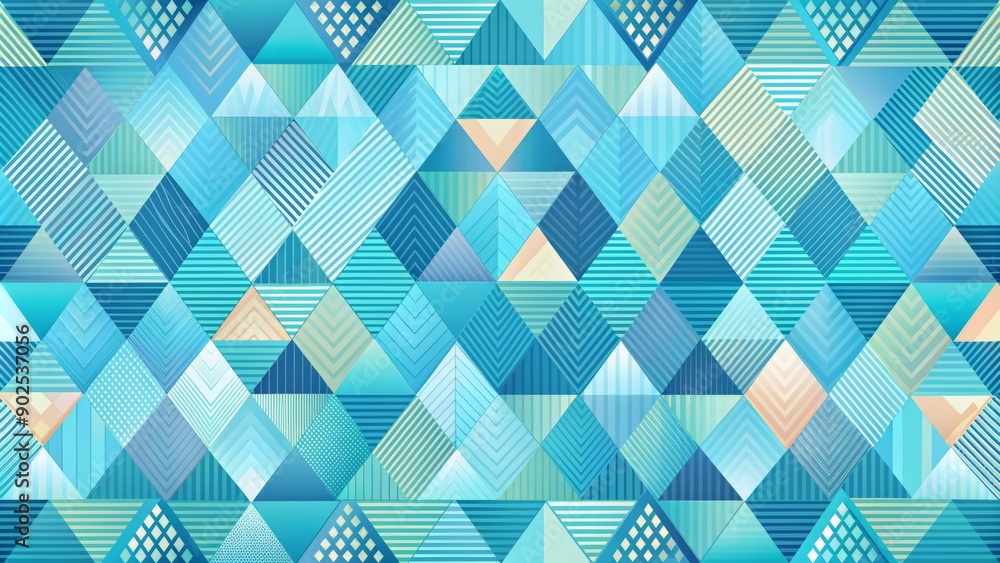 Poster vibrant retro-inspired abstract background featuring triangle and geometric square shapes in a seaml