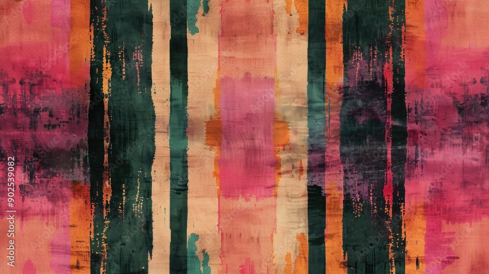 Poster a colorful striped pattern featuring oranges and pinks