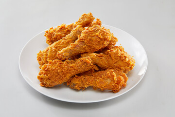 Crispy Fried chicken or flour fried chicken is a food made from pieces of chicken meat coated in flour.
