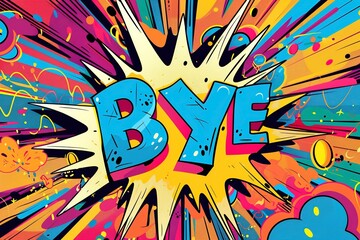 Pop art style Bye sign