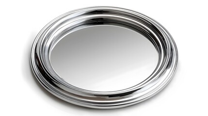 Premium Circular Silver Metallic Frame for Contemporary Artwork and Decor