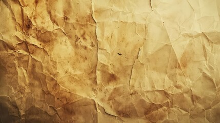 Close-up of Crumpled and Aged Paper with Stains