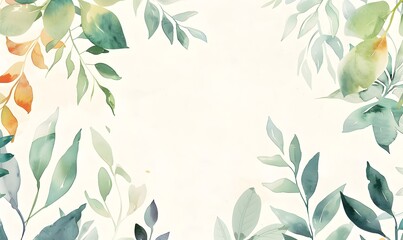 tropical plants and flowers in the center of an illustration borders, Generative AI