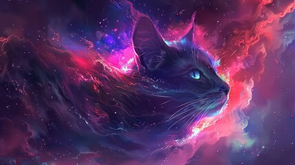 A Black Cat Emerging from a Cosmic Nebula