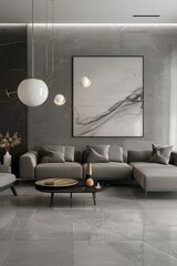 A comfortable sitting area with a couch and table