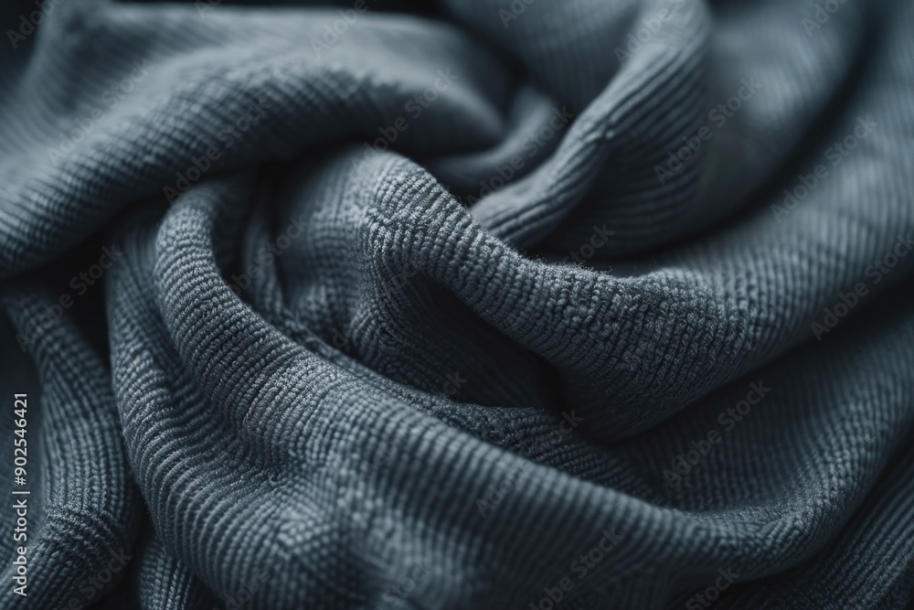 Aufkleber a close-up shot of a dark blue fabric with intricate texture and pattern